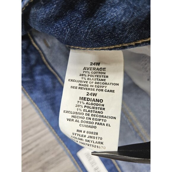 JMS Just My Size by Hanes Jeans Womens Plus 24W Blue Classic Fit Denim Stretch - Picture 6 of 12